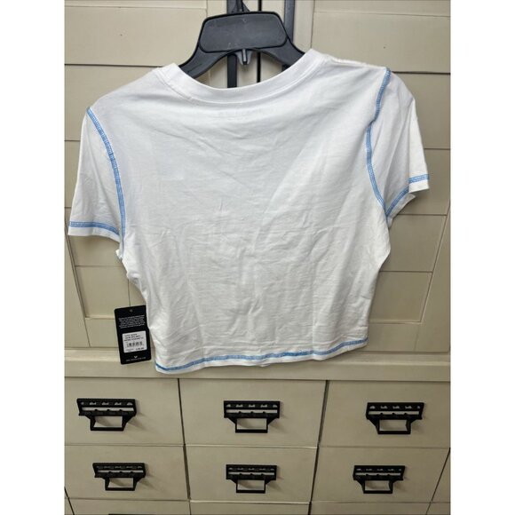 True Religion Baby Tee Optic White Contrast Stitch Size L - Picture 2 of 5